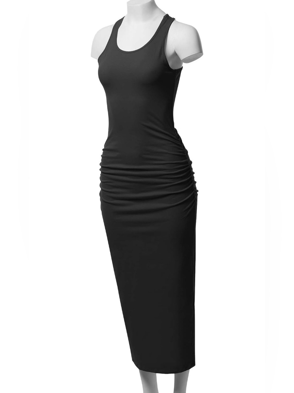 Black Sleeveless Bodycon Midi Dress